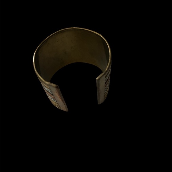 Bracelet VINTAGE Layered Cuff Bronze Tone Textured Wide Open - Picture 2 of 4